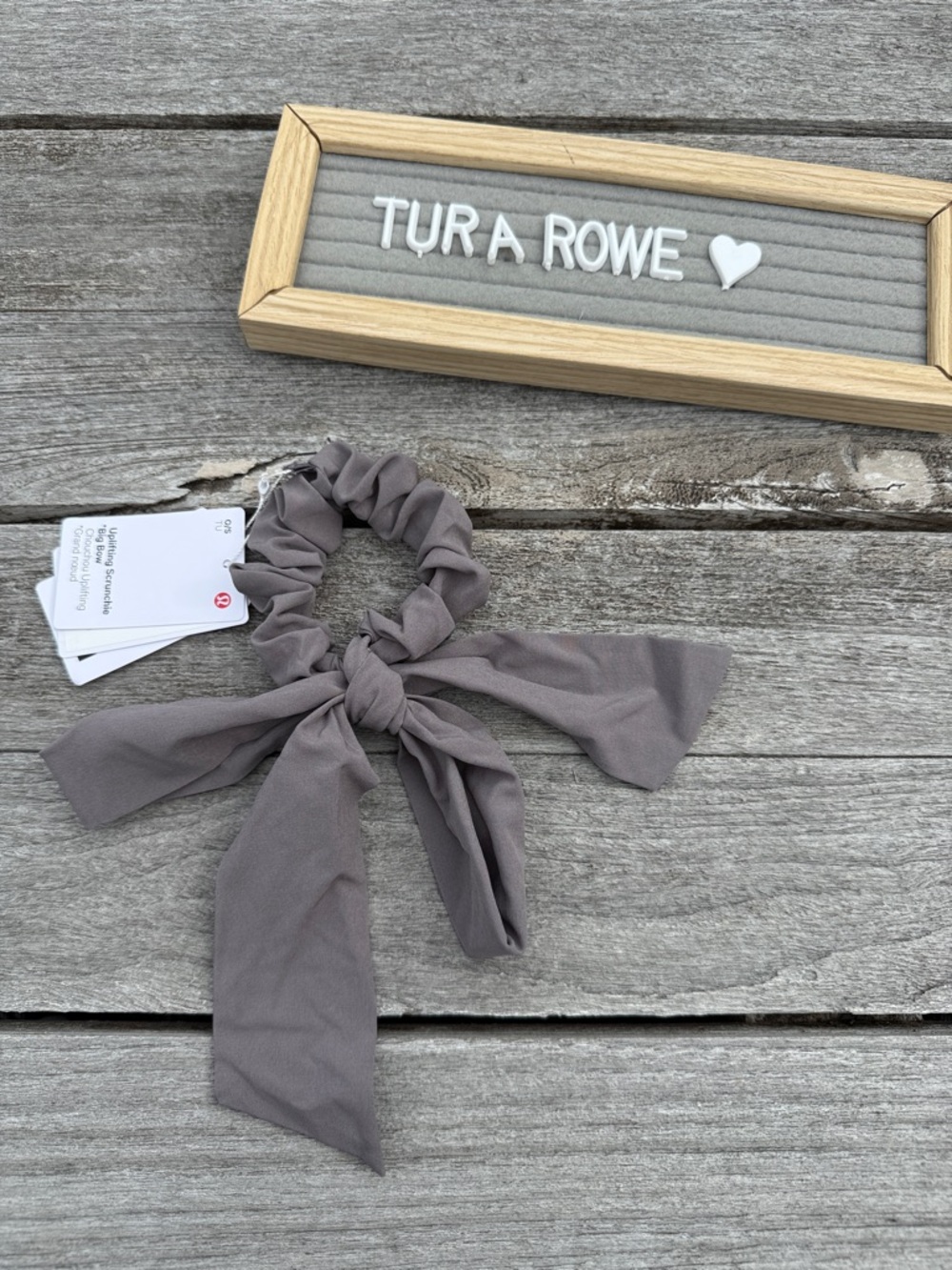 Lululemon Uplifting Scrunchie Big Bow Brown NWT Oversized Hair Bow Scrunchie